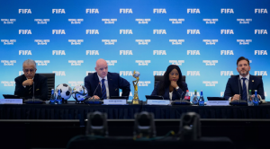Las autoridades de la FIFA en el congreso de este martes 14 de marzo.