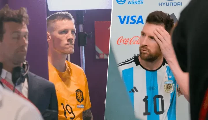 FIFA reveló imágenes inéditas del cruce entre Lionel Messi y Wout Weghorst.