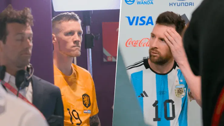 FIFA reveló imágenes inéditas del cruce entre Lionel Messi y Wout Weghorst.