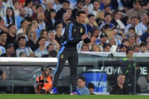 Scaloni en su partido número 81 como entrenador de la Selección Argentina.